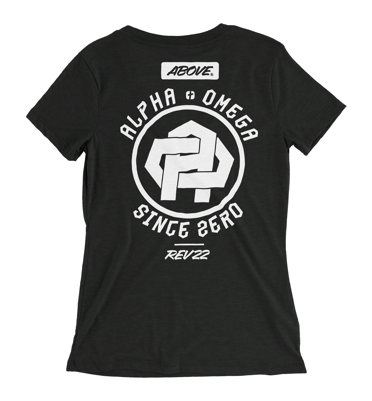 A&O MONOGRAM WHITE- Ladies Charcoal Black Tri-Blend